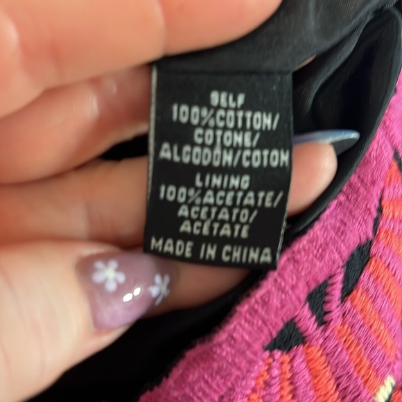 Tibi Embroidered Shift Dress Paisley Design Sleeveless Size 8 Scalloped Hem - Picture 9 of 11